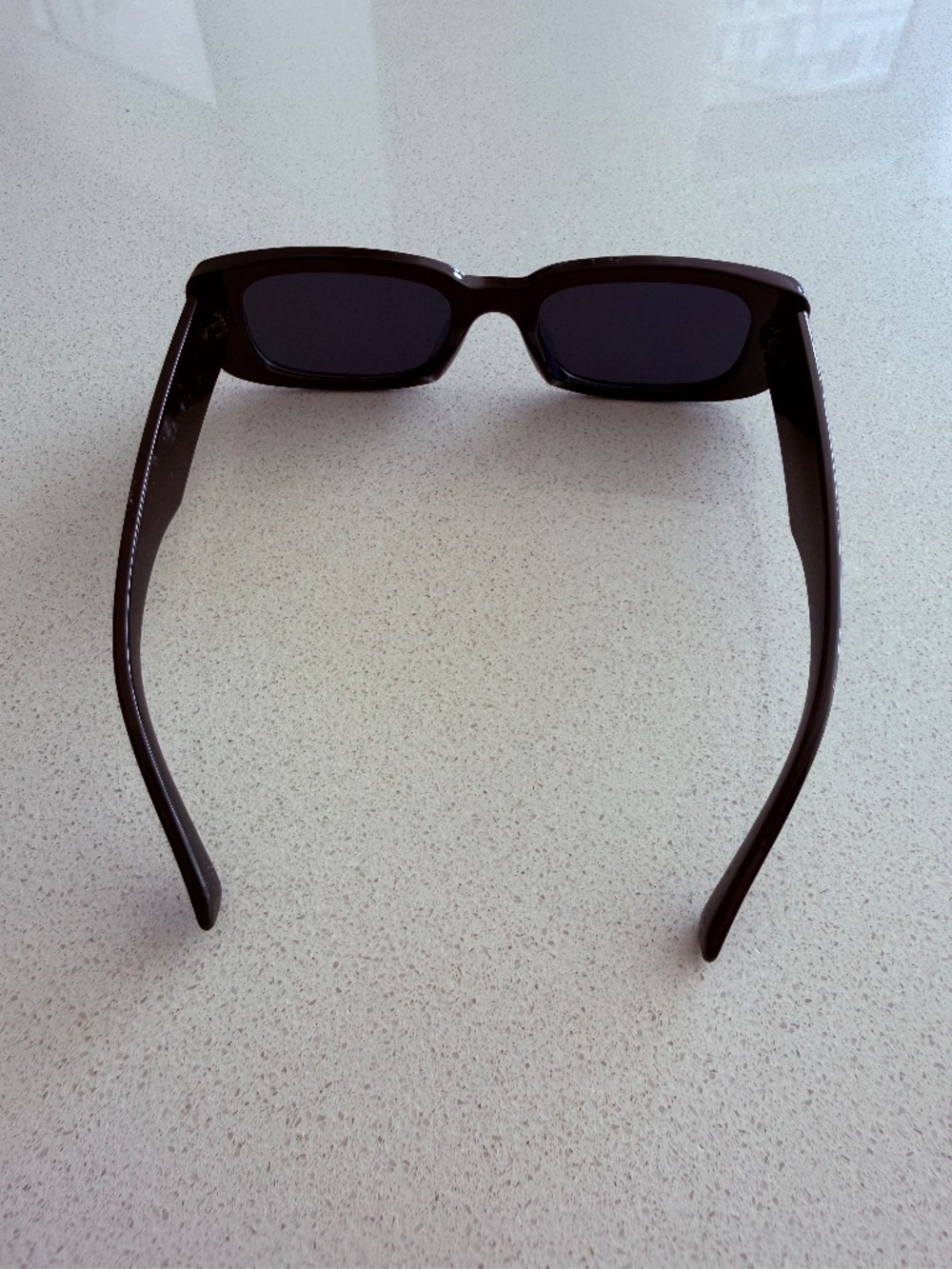 Black Rectangle Sunglasses Retro Y2K Narrow Frame Shades - Picture 4 of 4